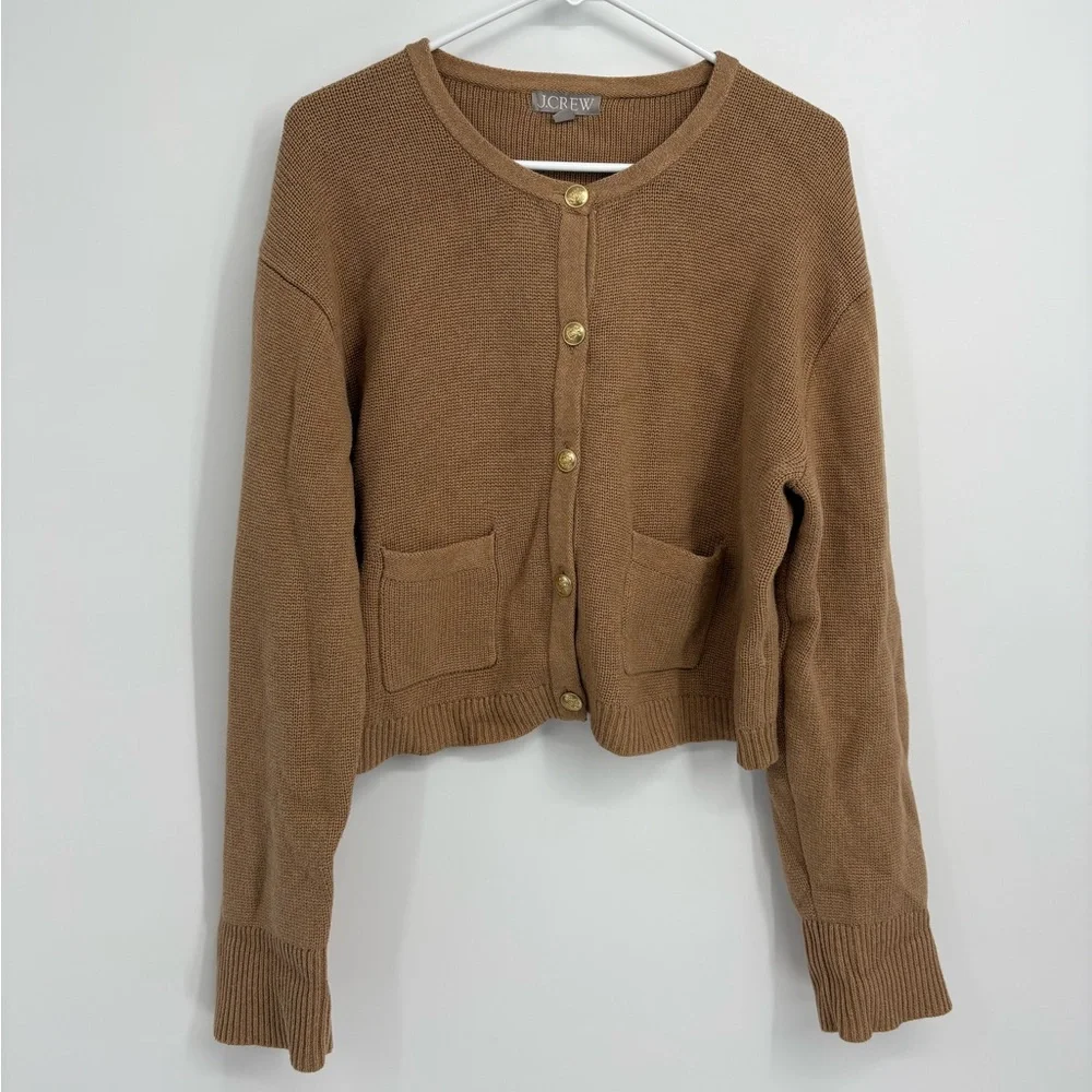 J. Crew New Relaxed Emile Sweater Lady Jacket Tan